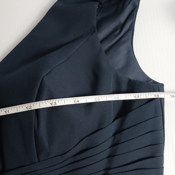 Navy Blue Tiered Chiffon Formal Gown V-Neck Corset Back Size 10 NEW - Picture 9 of 12